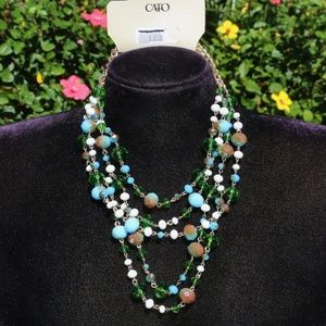 Boho Multi Strand Statement "Sparkler" Necklace